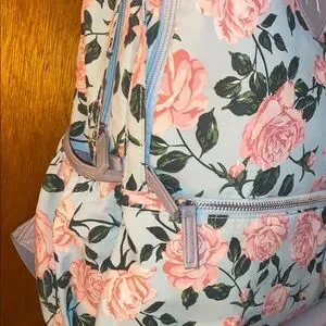 floral backpack | Bags | Floral Backpack With Pink Roses | Poshmark